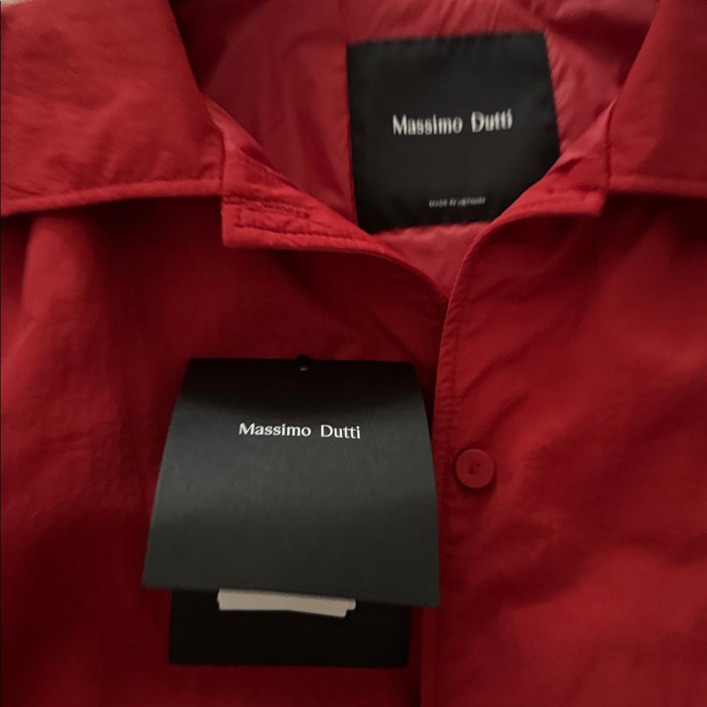 Massimo Dutti Red Shirt Jacket - Picture 3 of 4